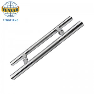 Προσαρμοσίσιμος σύγχρονος κυκλικός σωλήνας H τύπου από ανοξείδωτο χάλυβα ολίσθηση πόρτα πόρτα μπάνιου αξεσουάρ ντους πόρτα λαβή γυαλιού